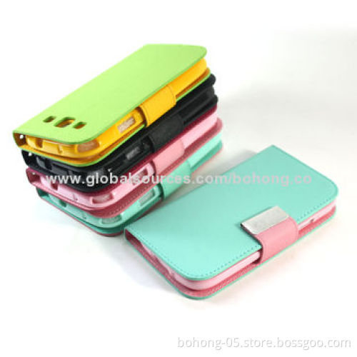 Grain Color-match TPU Folio Case for Samsung Galaxy S3, Different Colors Available